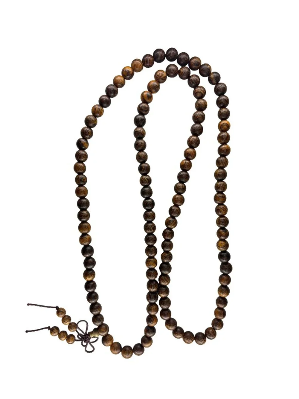 Natural Tiger Sandalwood 8mm 108 Beads Mala Necklace Bracelet 32.7g Wood